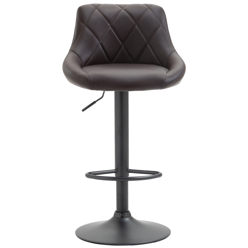 Tabouret de bar Lazio simili cuir noir marron