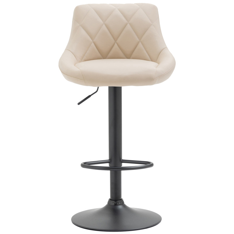 Tabouret de bar Lazio en similicuir noir crème