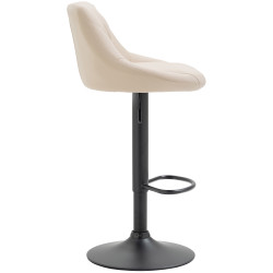 Tabouret de bar Lazio en similicuir noir crème