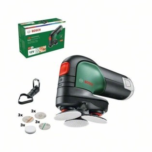 Ponceuse-polisseuse Bosch EasyCurvSander 12 PowerForAll (Sans batterie, avec 3 éponges a polir, 9 abrasifs + aspirateur a poussi