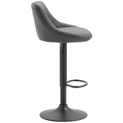 Tabouret de bar Lazio en similicuir noir gris