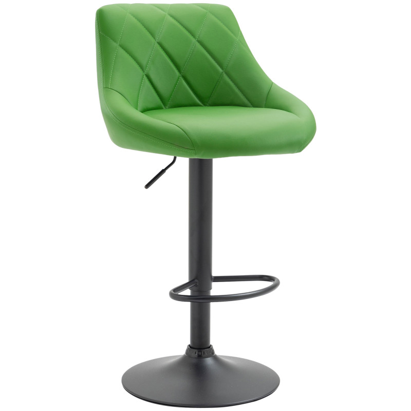 Tabouret de bar Lazio en similicuir noir vert