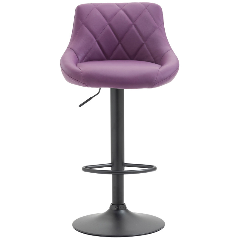 Tabouret de bar Lazio en similicuir noir violet