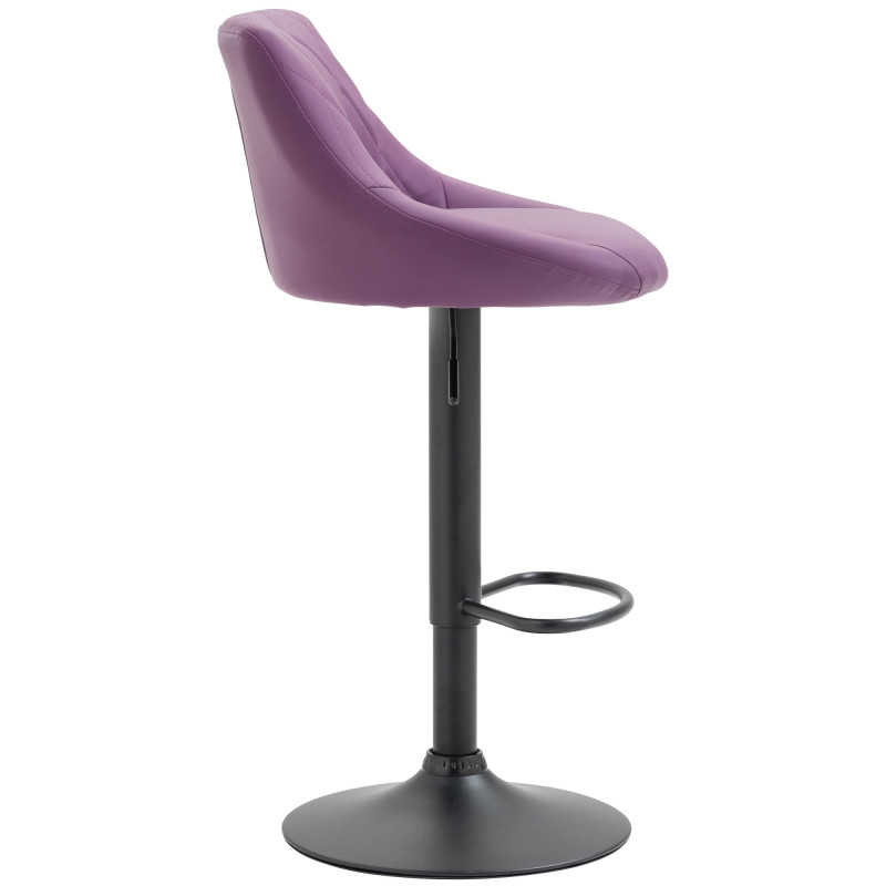 Tabouret de bar Lazio en similicuir noir violet