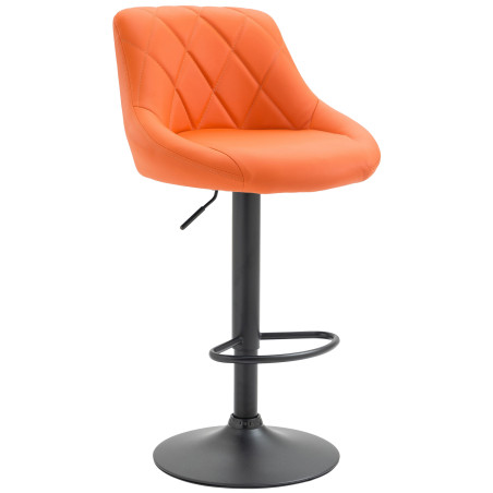 Tabouret de bar Lazio en similicuir noir orange