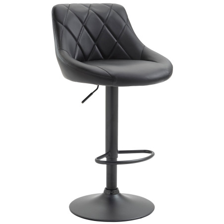 Tabouret de bar Lazio en similicuir noir noir