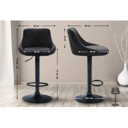 Tabouret de bar Lazio simili cuir noir noir
