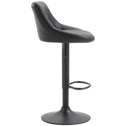 Tabouret de bar Lazio en similicuir noir noir
