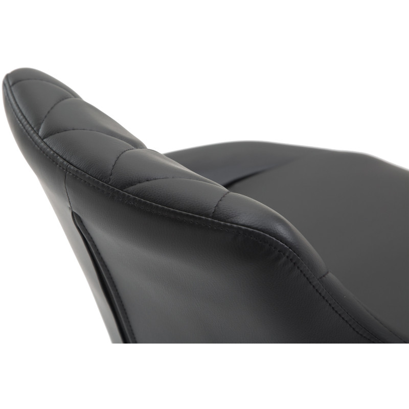 Sgabello Lazio in similpelle nero,nero