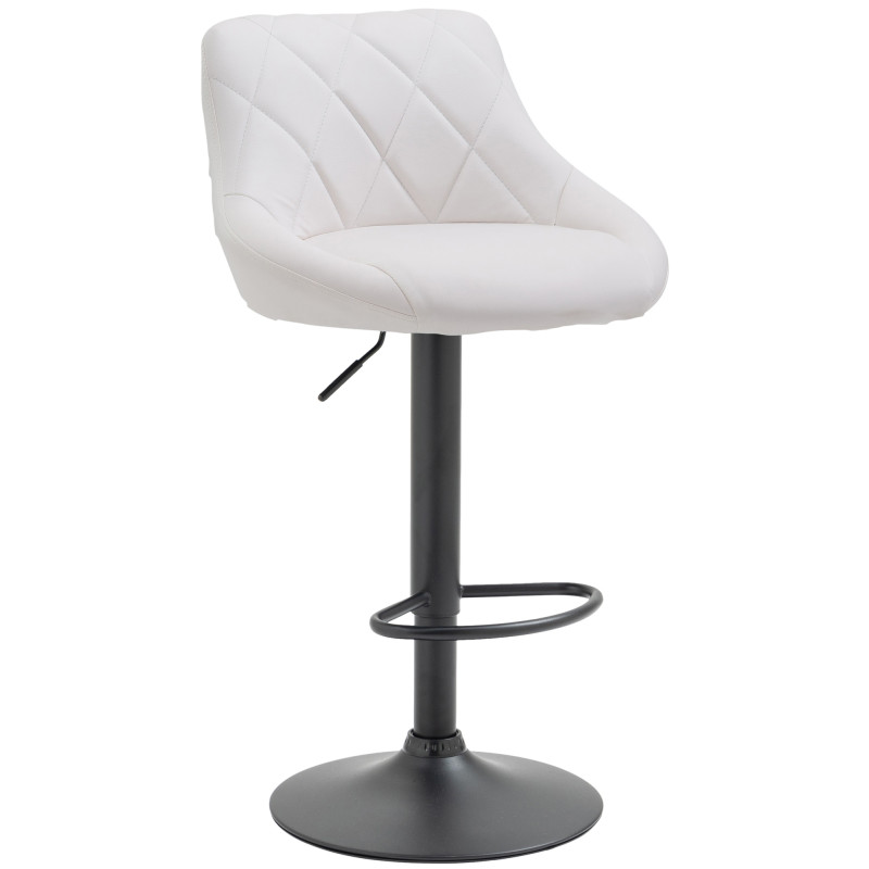 Tabouret de bar Lazio simili cuir noir blanc