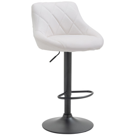 Tabouret de bar Lazio simili cuir noir blanc