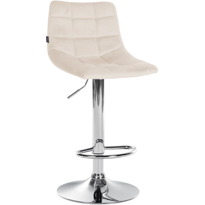 Tabouret de bar Jerry velours chromé