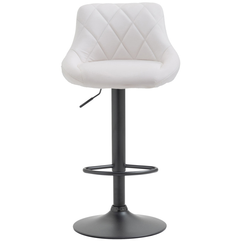 Tabouret de bar Lazio en similicuir noir blanc