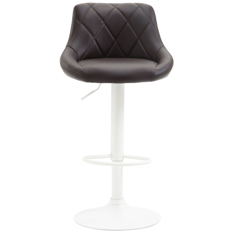 Sgabello Lazio in similpelle marrone,bianco