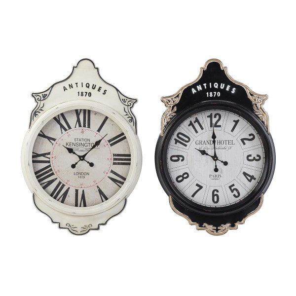 Horloge Murale DKD Home Decor Blanc Noir Verre Fer 61 x 6 x 89 cm (2 Unités)