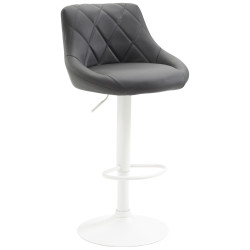 Tabouret de bar Lazio, similicuir, blanc gris