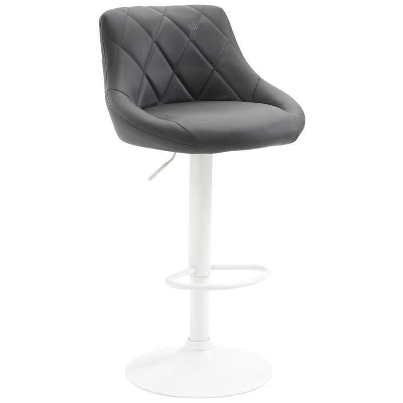 Tabouret de bar Lazio, similicuir, blanc gris