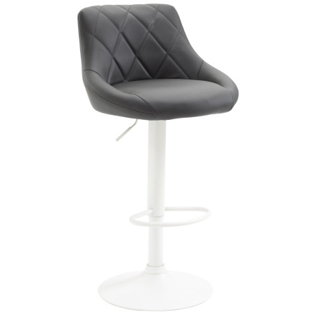 Tabouret de bar Lazio simili cuir blanc gris