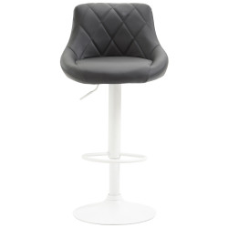 Tabouret de bar Lazio simili cuir blanc gris