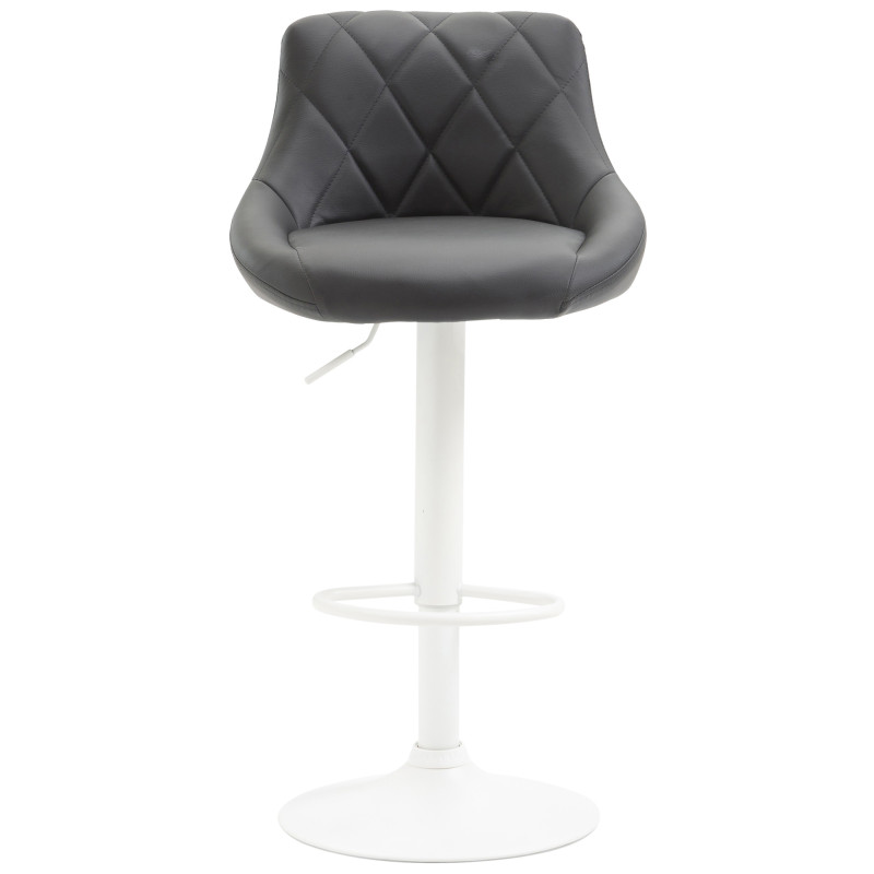 Tabouret de bar Lazio simili cuir blanc gris