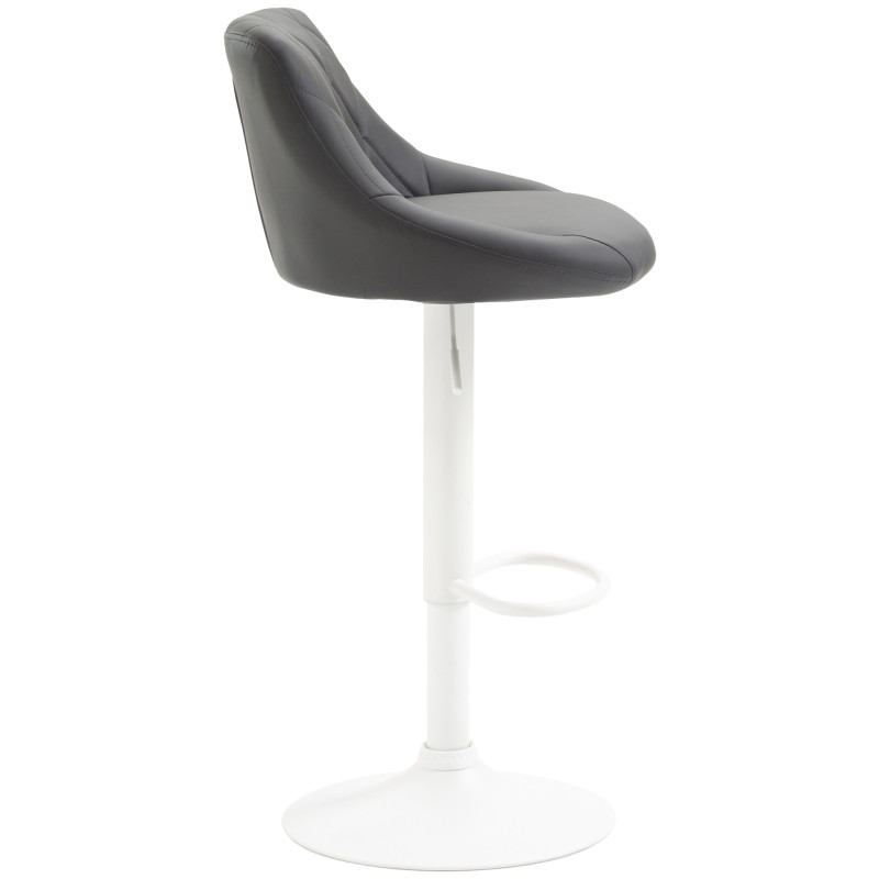 Tabouret de bar Lazio, similicuir, blanc gris