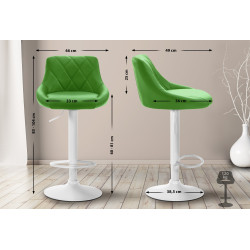 Tabouret de bar Lazio, similicuir, blanc vert