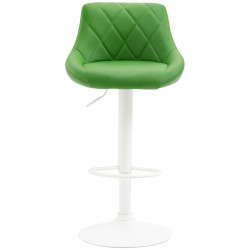 Sgabello Lazio in similpelle verde,bianco