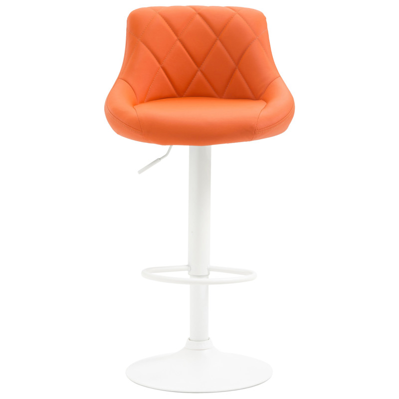 Tabouret de bar Lazio, similicuir, blanc orange