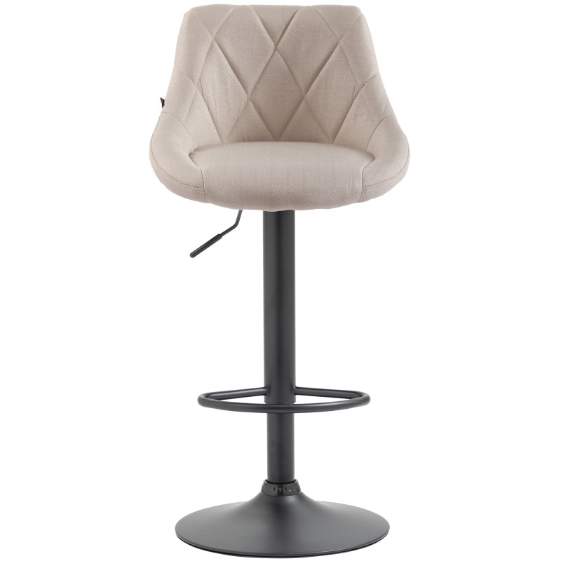 Tabouret de bar Lazio, tissu noir crème