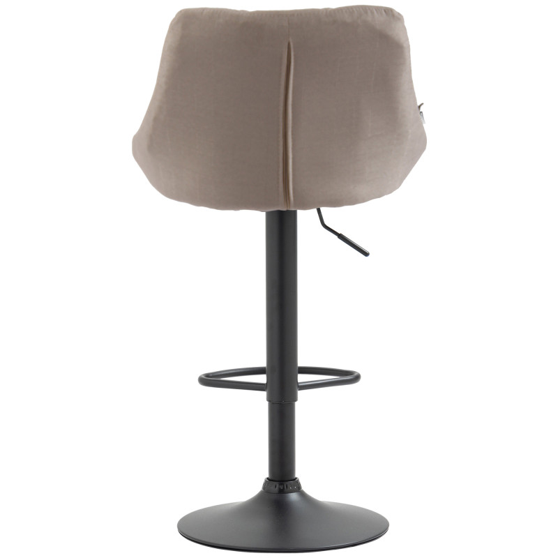 Tabouret de bar Lazio, tissu noir crème