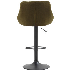 Tabouret de bar Lazio, tissu noir vert