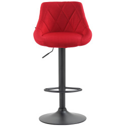 Tabouret de bar Lazio tissu noir rouge