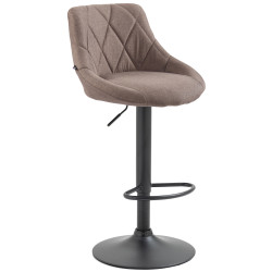 Tabouret de bar Lazio, tissu noir taupe