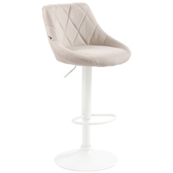 Tabouret de bar Lazio, tissu blanc crème