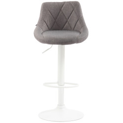 Tabouret de bar Lazio, tissu blanc gris