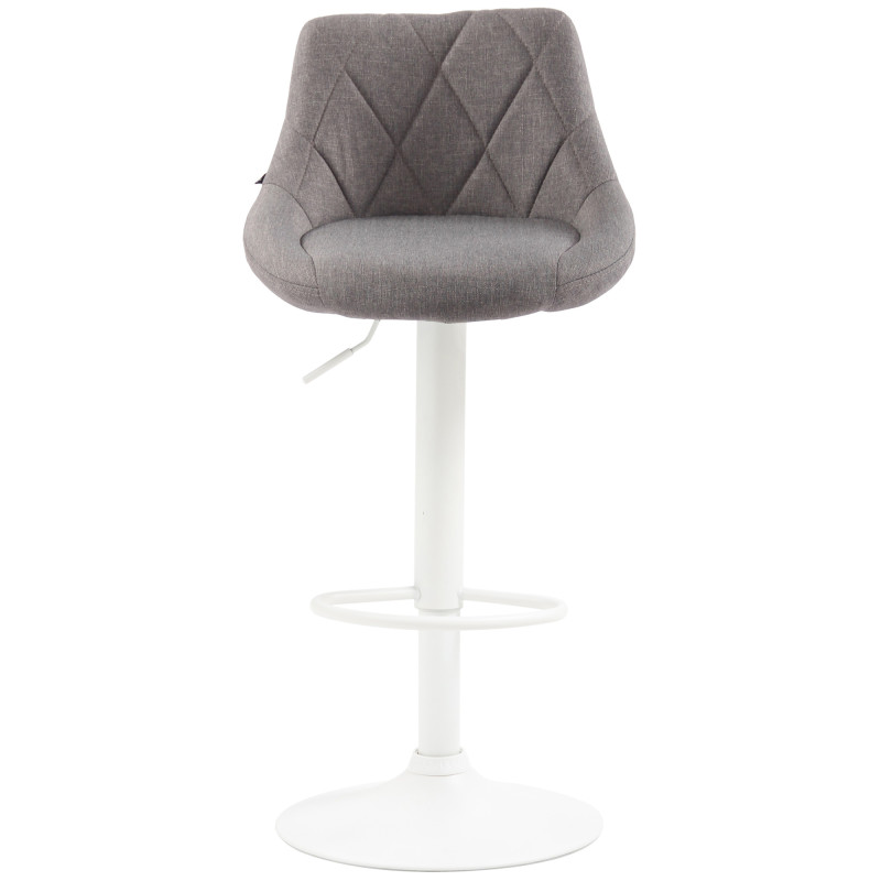 Tabouret de bar Lazio tissu blanc gris