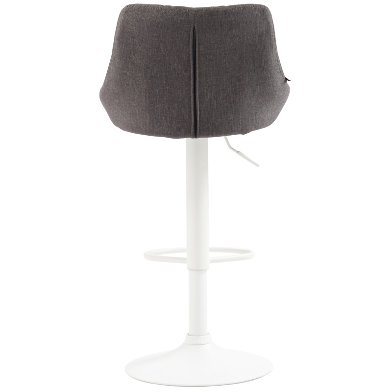 Tabouret de bar Lazio tissu blanc gris