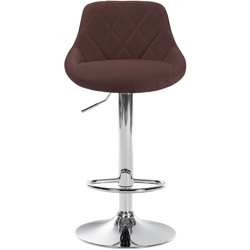 Tabouret de bar Lazio en tissu chromé brun