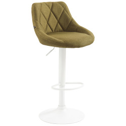 Tabouret de bar Lazio, tissu blanc vert