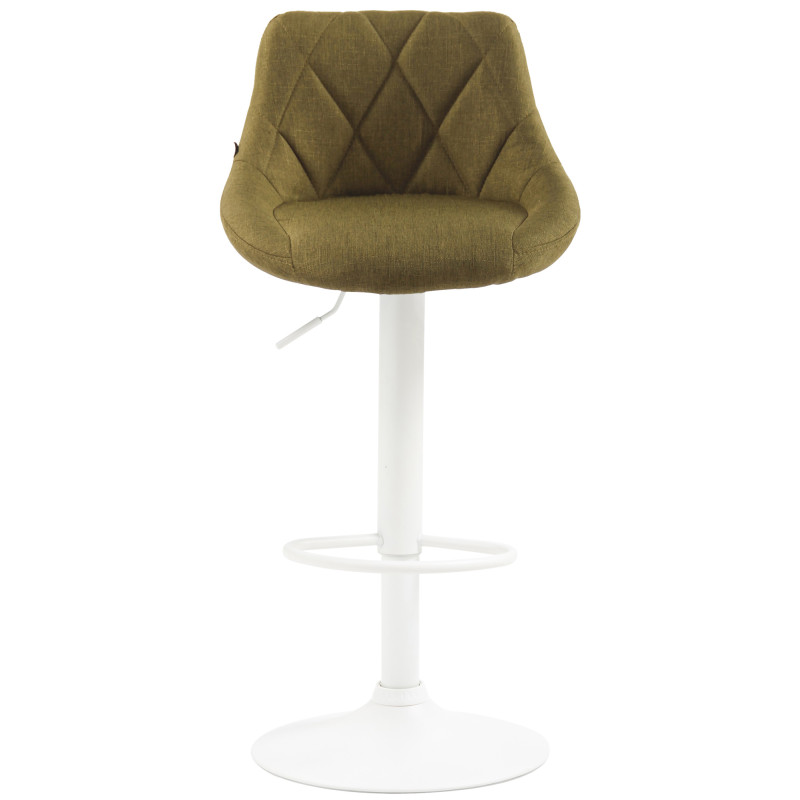 Tabouret de bar Lazio, tissu blanc vert