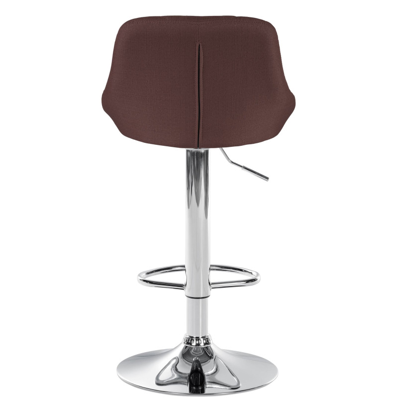 Tabouret de bar Lazio en tissu chromé brun