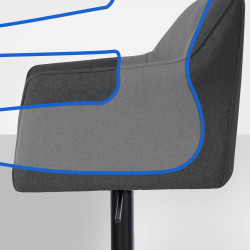 Tabouret de bar Damaso B feutre anthracite