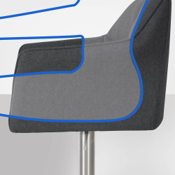 Tabouret de bar Damaso E feutre anthracite