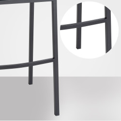 Tabouret de bar Damaso B en feutre avec piètement à 4 pieds anthracite