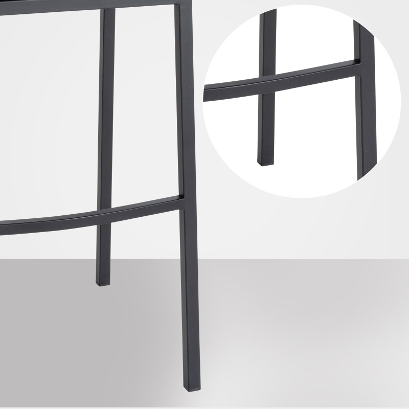 Tabouret de bar Damaso B en feutre avec structure à 4 pieds anthracite