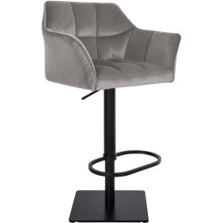 Tabouret de bar Damaso B velours gris