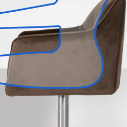 Tabouret de bar Damaso E velours marron