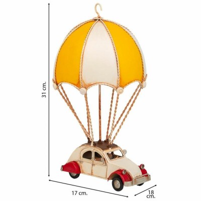 Figurine Décorative Alexandra House Living Jaune Fer ABS Ballon Voiture Parachute 17 x 31 x 18 cm