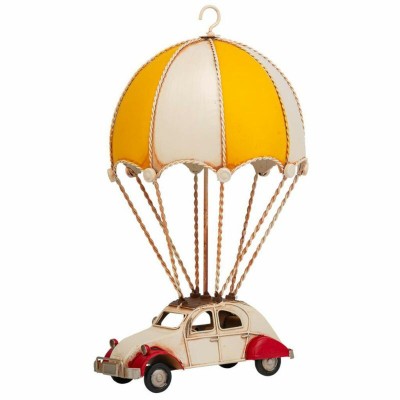 Figurine Décorative Alexandra House Living Jaune Fer ABS Ballon Voiture Parachute 17 x 31 x 18 cm