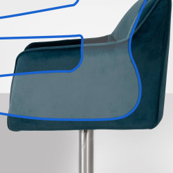 Tabouret de bar en velours Damaso E vert